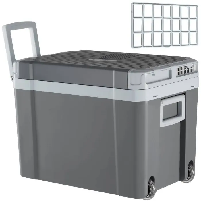 Elektrisk køleboks og varmeboks med håndtag og hjul, 35 l