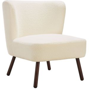 L&aelig;nestol Robina 2  i teddystof offwhite W2