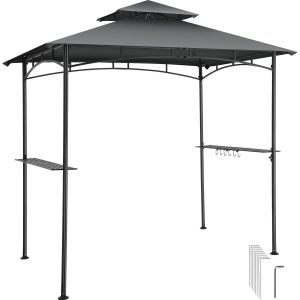 Maracaibo grillpavillon, vejrbestandig, vindsk&aelig;rm, 2 hylder