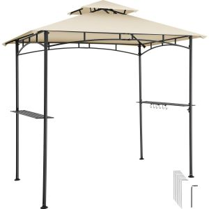 Maracaibo grillpavillon, vejrbestandig, vindsk&aelig;rm, 2 hylder