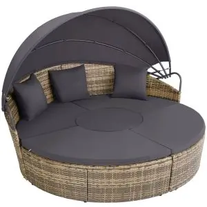 Rund daybed i polyrattan Santorini